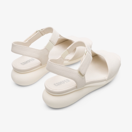 Camper Balloon Womens Wedge Sandals US-43960 Cream Discount USA